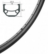 Обод 26" HLQC-08A 14Gх36Н алюм., черный